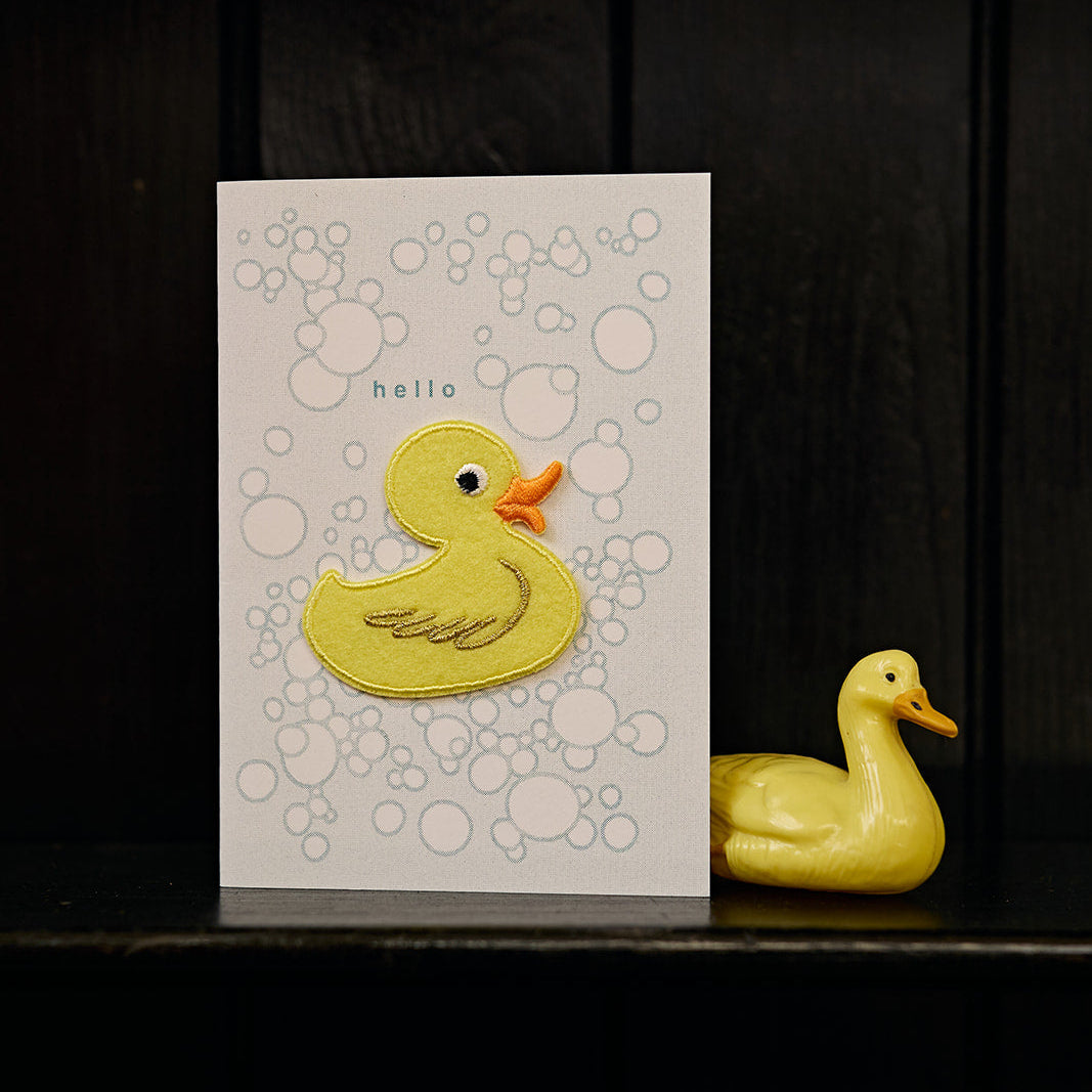 Rubber duck felt Iron On Patch New Baby Card