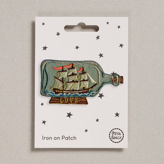 ship in a bottle iron on patch | Petra Boase gifts 