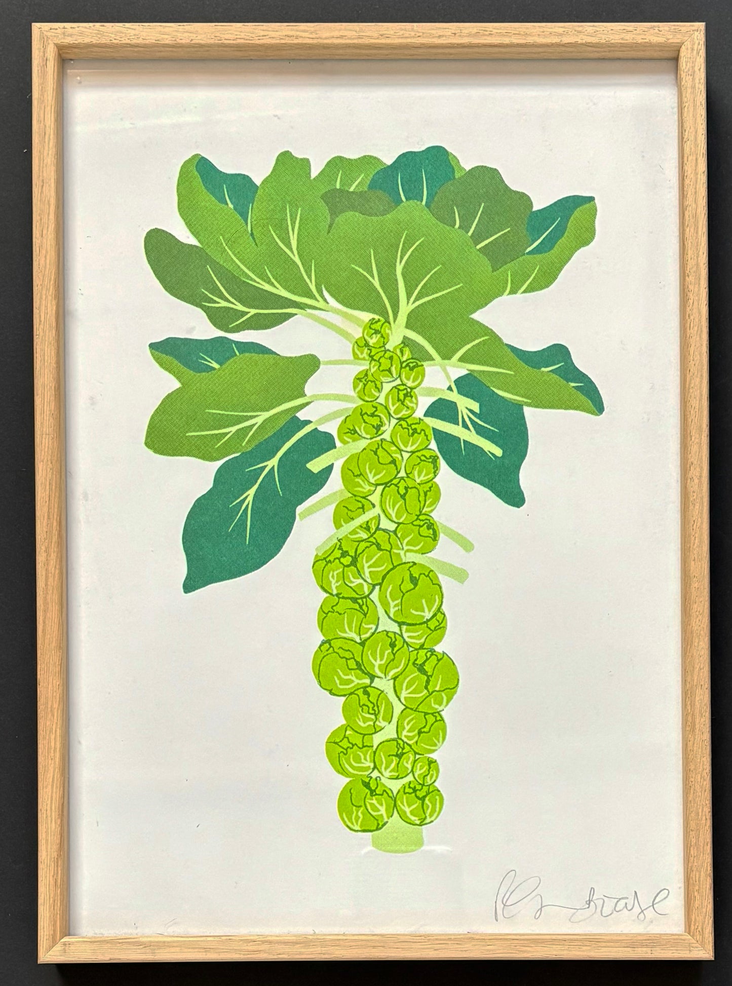 Brussell Sprout Risograph A4 Wall Art Print.