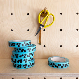 Turquoise Dots Adhesive Paper Tape