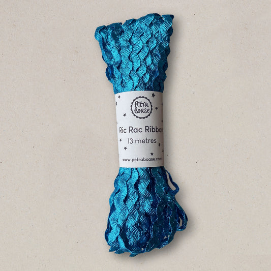 Metallic Ric Rac Ribbon - Topaz Blue