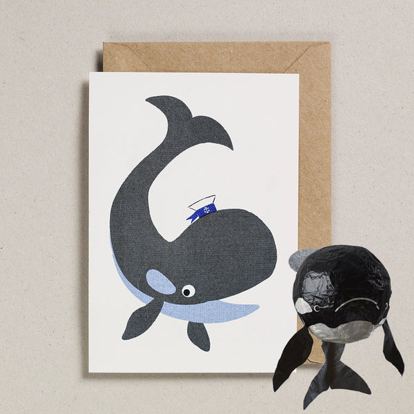 Paper Balloon Card - Whale