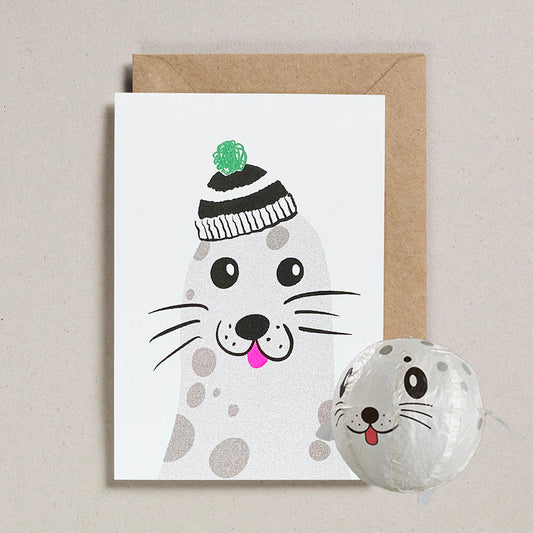 Paper Balloon Card - Seal