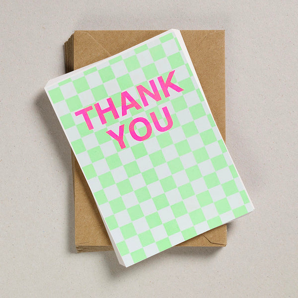 A6 Thank You Cards - Acid Checkerboard