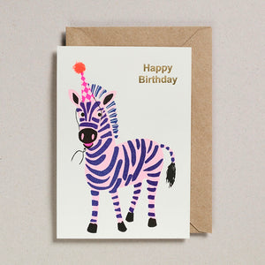 Riso Pets Card - Happy Birthday Zebra