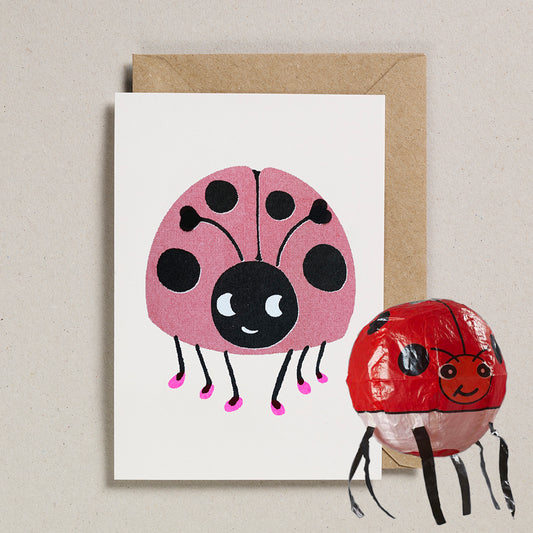 Paper Balloon Card - Ladybird