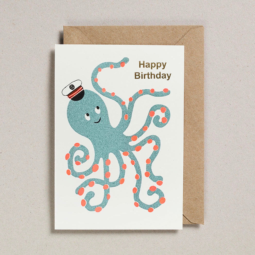 Riso Pets Card - Happy Birthday  Octopus
