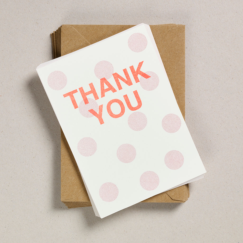 A6 Thank You Cards - Pink Spot