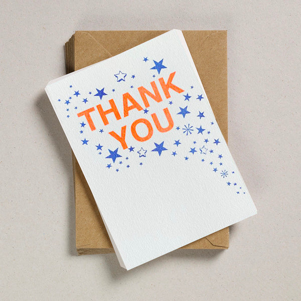 A6 Thank You Cards - Thank You Starburst - Blue