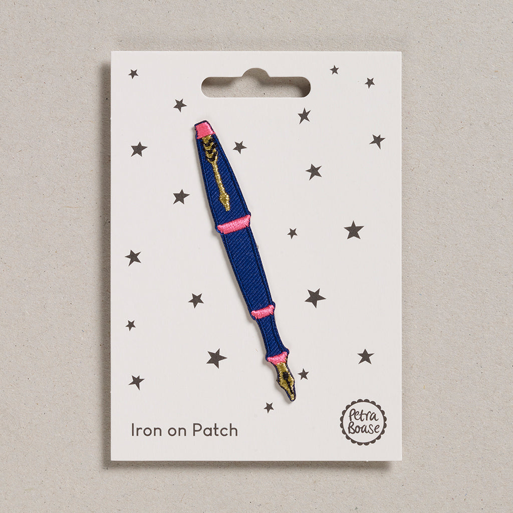 Blue fountain pen iron on patch | Petra Boase