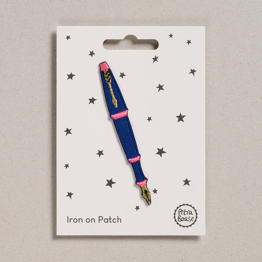 Blue fountain pen iron on patch | Petra Boase