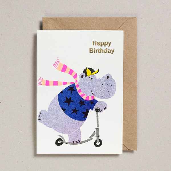 Riso Pets Card - Happy Birthday Hippo