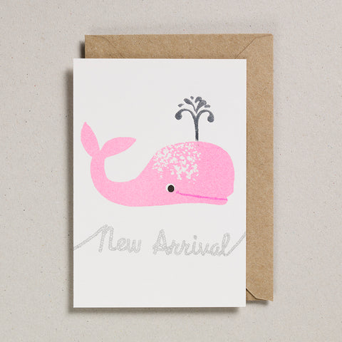 Riso Baby Card - Pink Whale