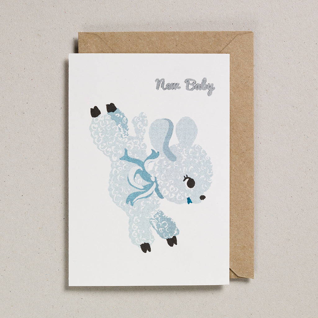 Riso Baby Card - Teal Lamb