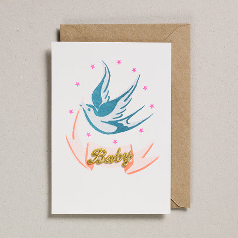 Riso Baby Card - Banner Bird