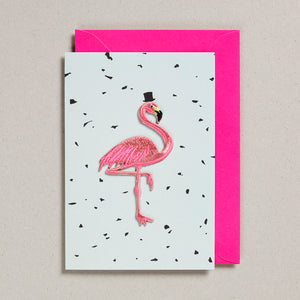 Iron on Patch Card - Flamingo - Mint