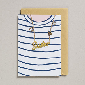 Gold Word Card - Breton T-Shirt - Sister
