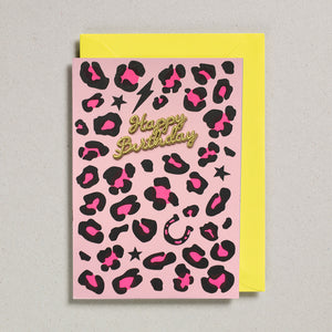 Animal Print - Pink Happy Birthday