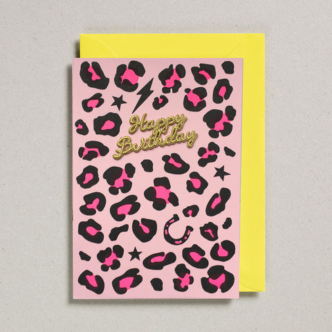 Animal Print - Pink Happy Birthday
