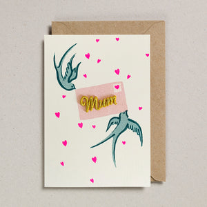 Mum Card - Birds with Letter