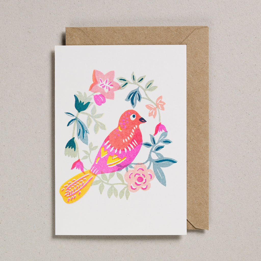 Riso Papercut Card - Tropical Bird
