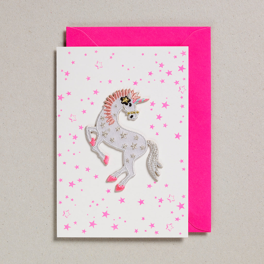 Iron on Patch Card - Unicorn Stars