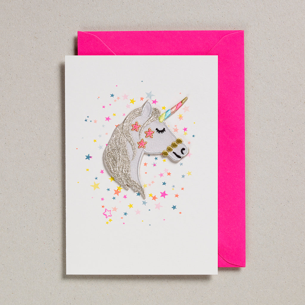 Iron on Patch Card - Unicorn Head