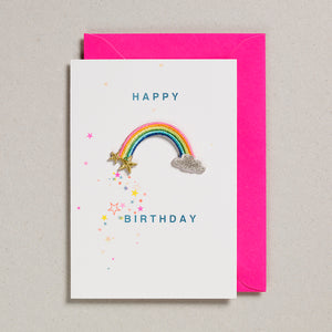 Iron on Patch Card - Happy Birthday Rainbow