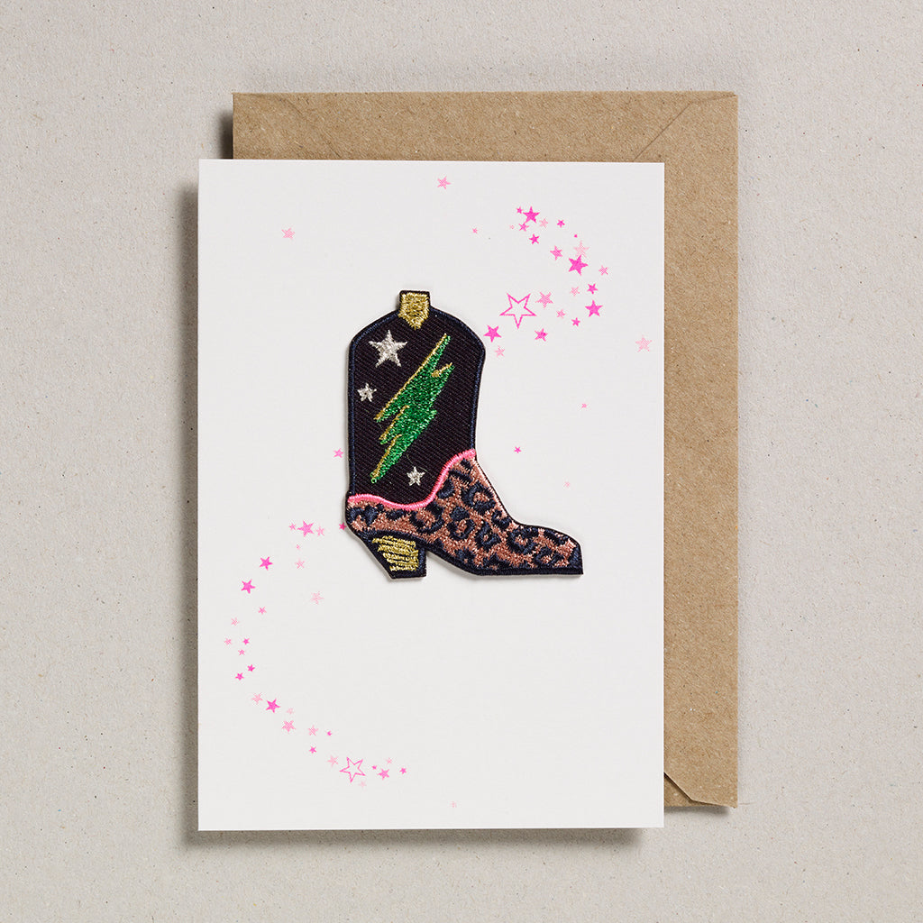 Iron on Patch Card - Cowboy Boot