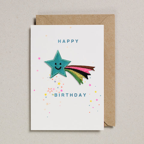 Iron on Patch Card - Birthday Shooting Star