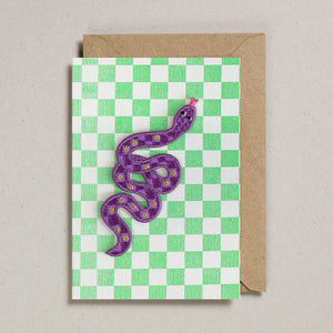 Iron on Patch Card - Purple Snake