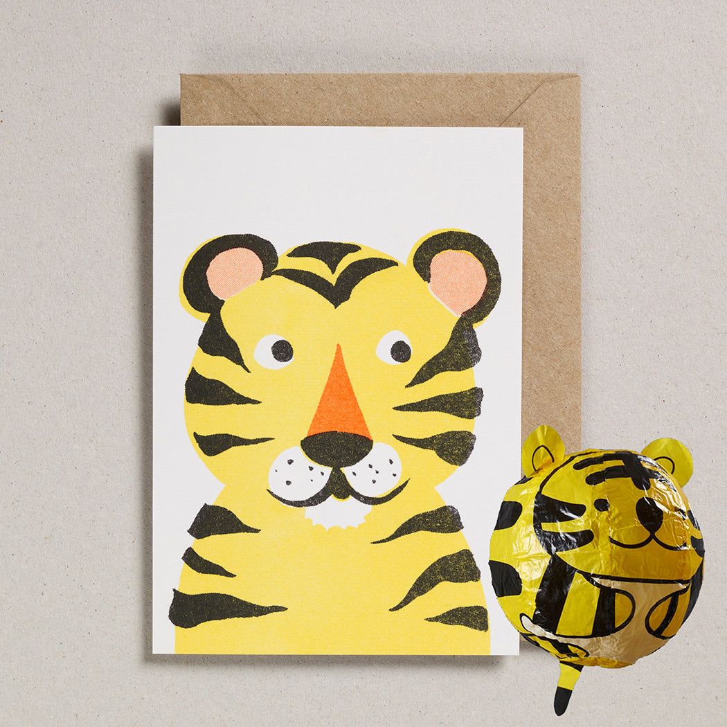 Paper Balloon Card - Tiger