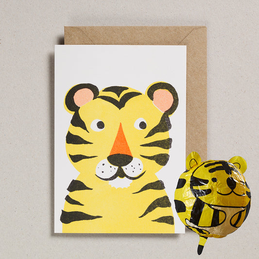 Paper Balloon Card - Tiger