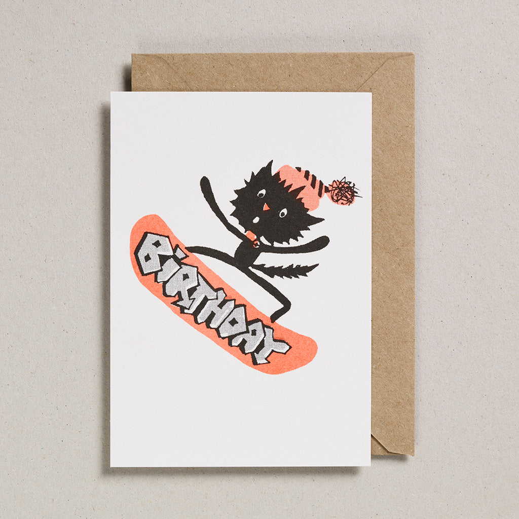 Rascals Cards - Snowboarding Cat