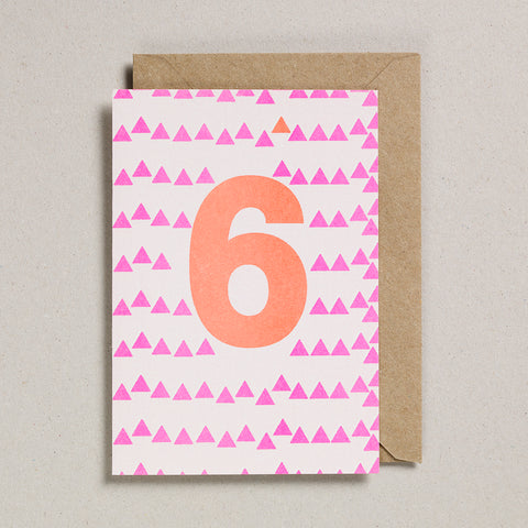Riso Number Cards - Pink/Orange - Age 6