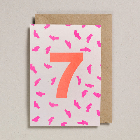 Riso Number Cards - Pink/Orange - Age 7