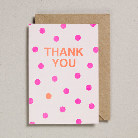 Riso Occasions Cards - Pink/Orange - Thank You