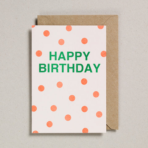 Riso Occasions Cards -Orange/Green - Happy Birthday