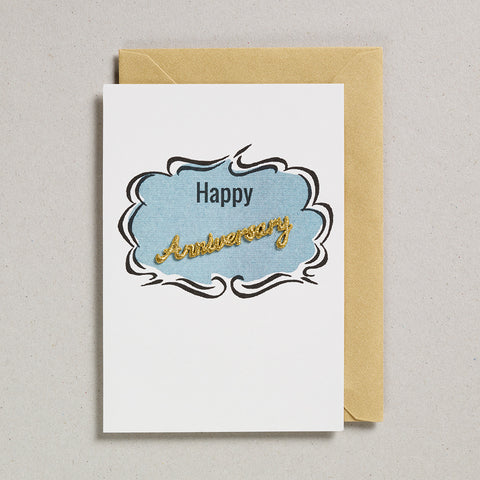 Embroidered Word Card - Happy Anniversary