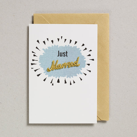 Embroidered Word Card - Just Married