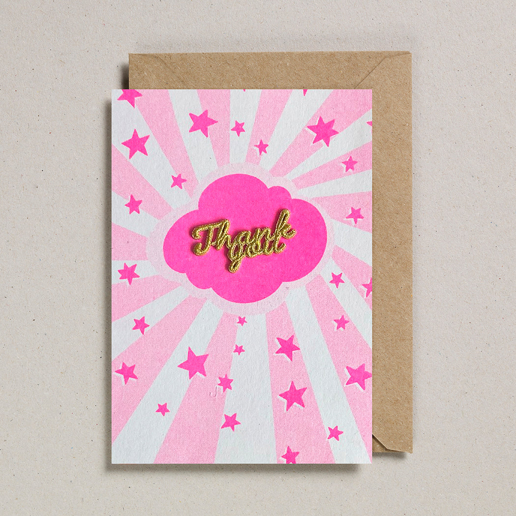 Embroidered Word - Pink Sunshine Thank You