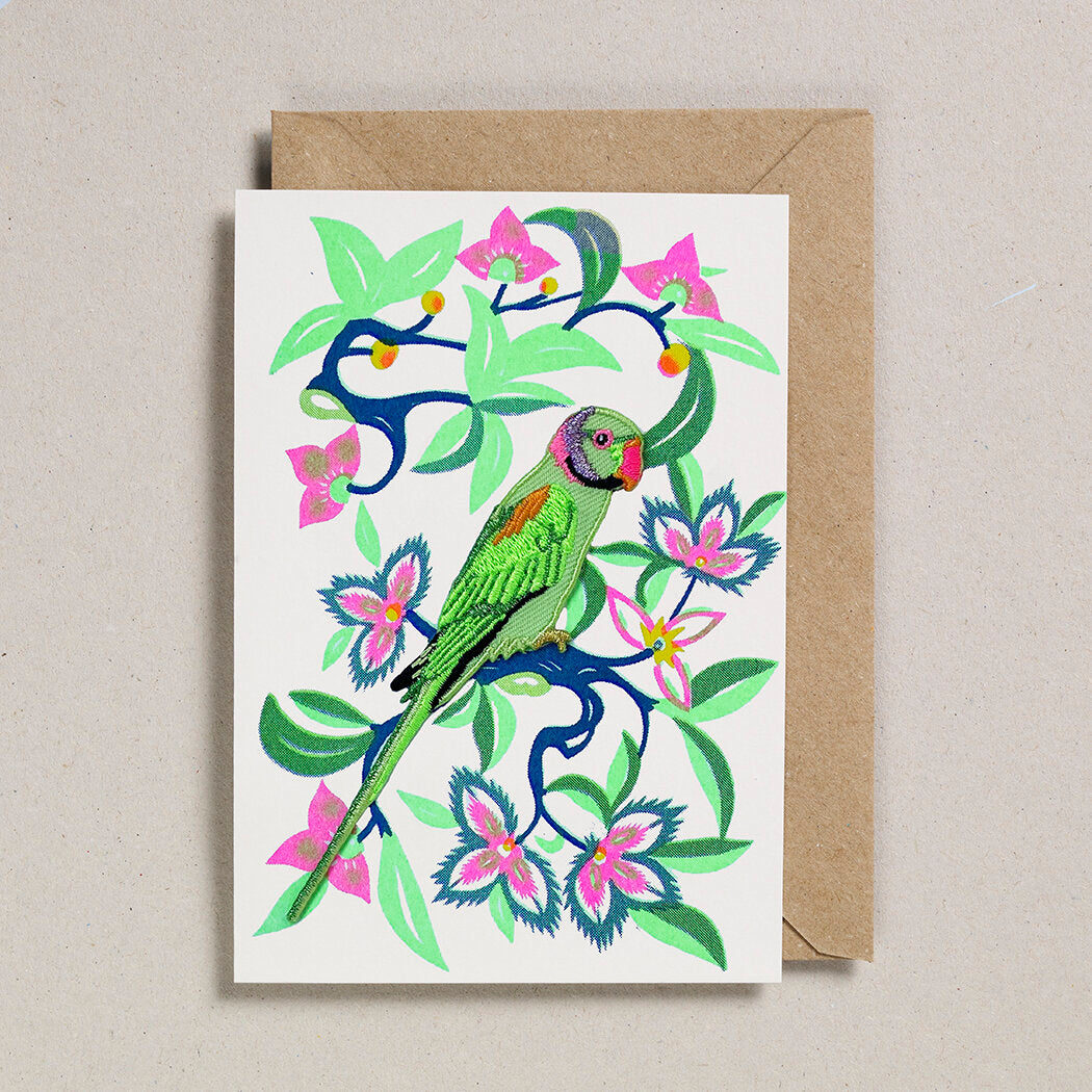 Riso Papercut Cards - Iron on Parrot