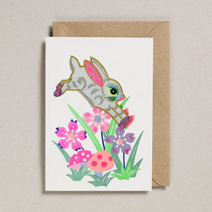 Riso Papercut Cards - Iron on Rabbit