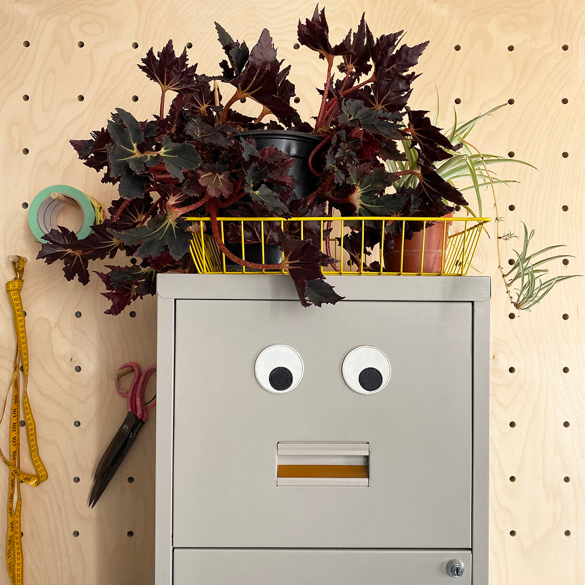 Googly Eye Magnets on a filing cabinet | Petra Boase