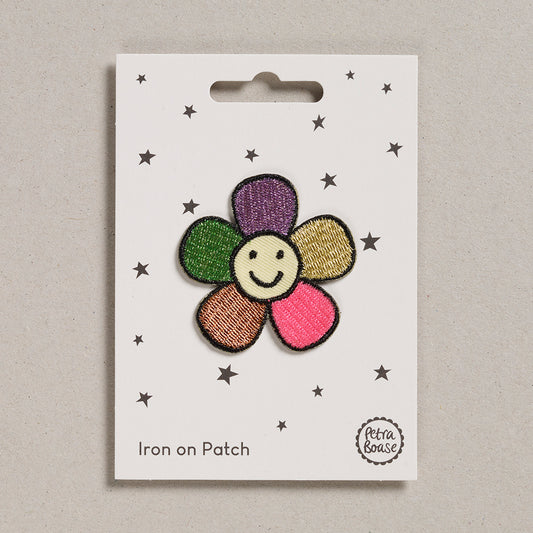 Happy Flower With Face Iron On Patch | Petra Boase