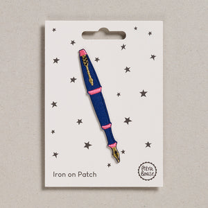 Iron on Patch - Fountain Pen Blue