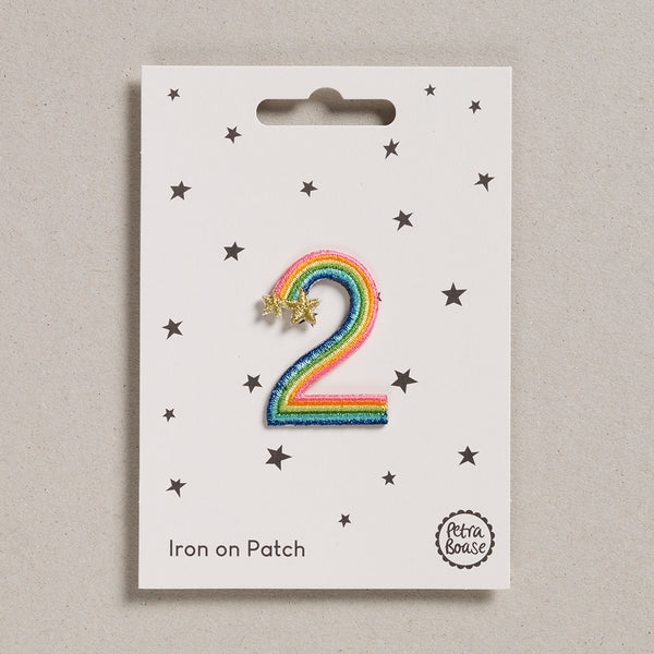 Iron on Patch - Rainbow Number - Two