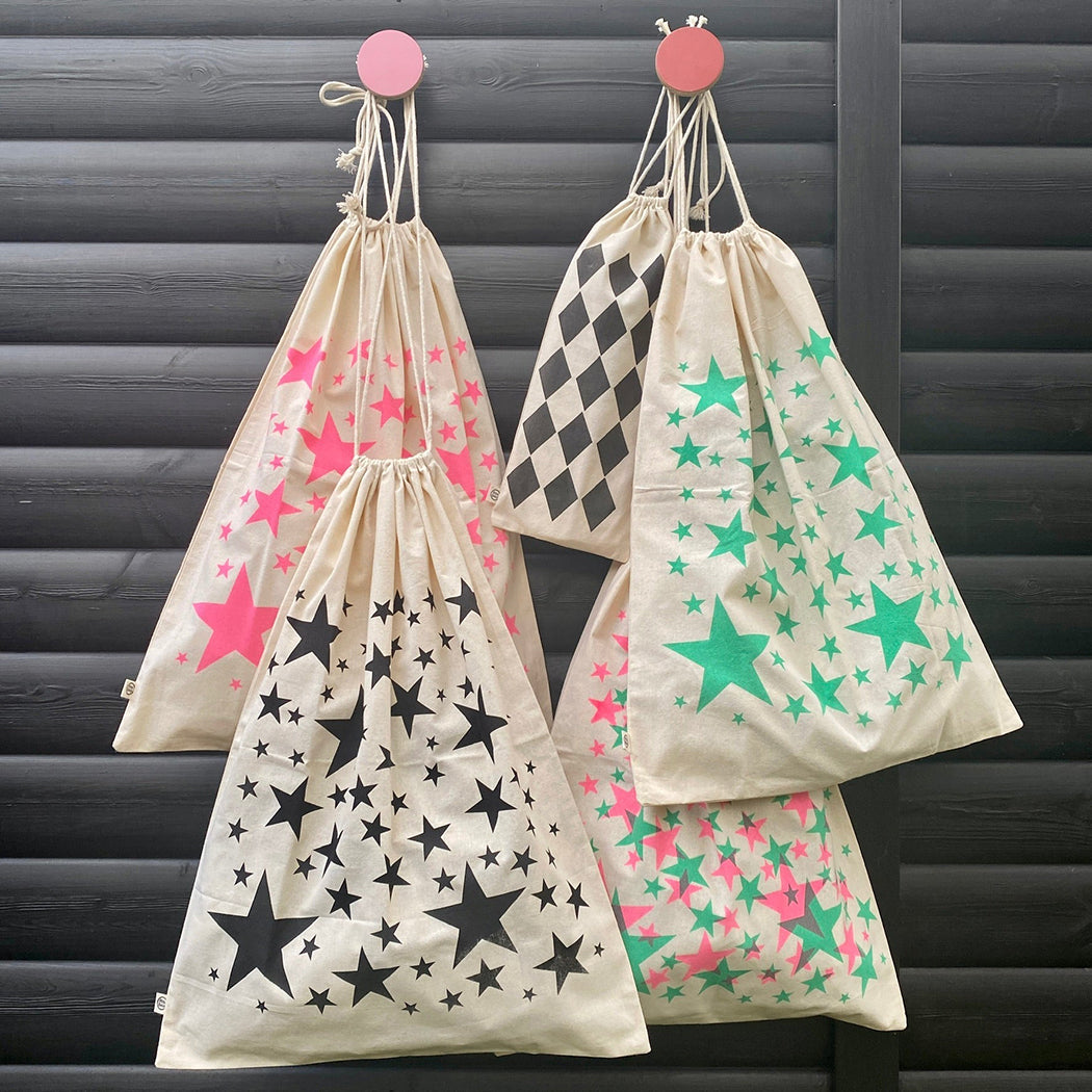 Star Drawstring Bag - Pink