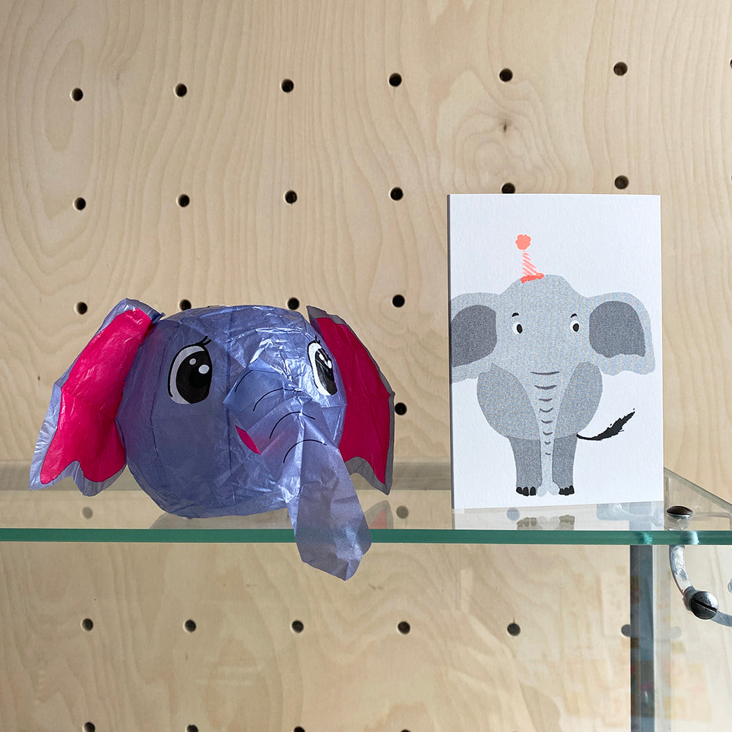 Paper Balloon Card - Elephant