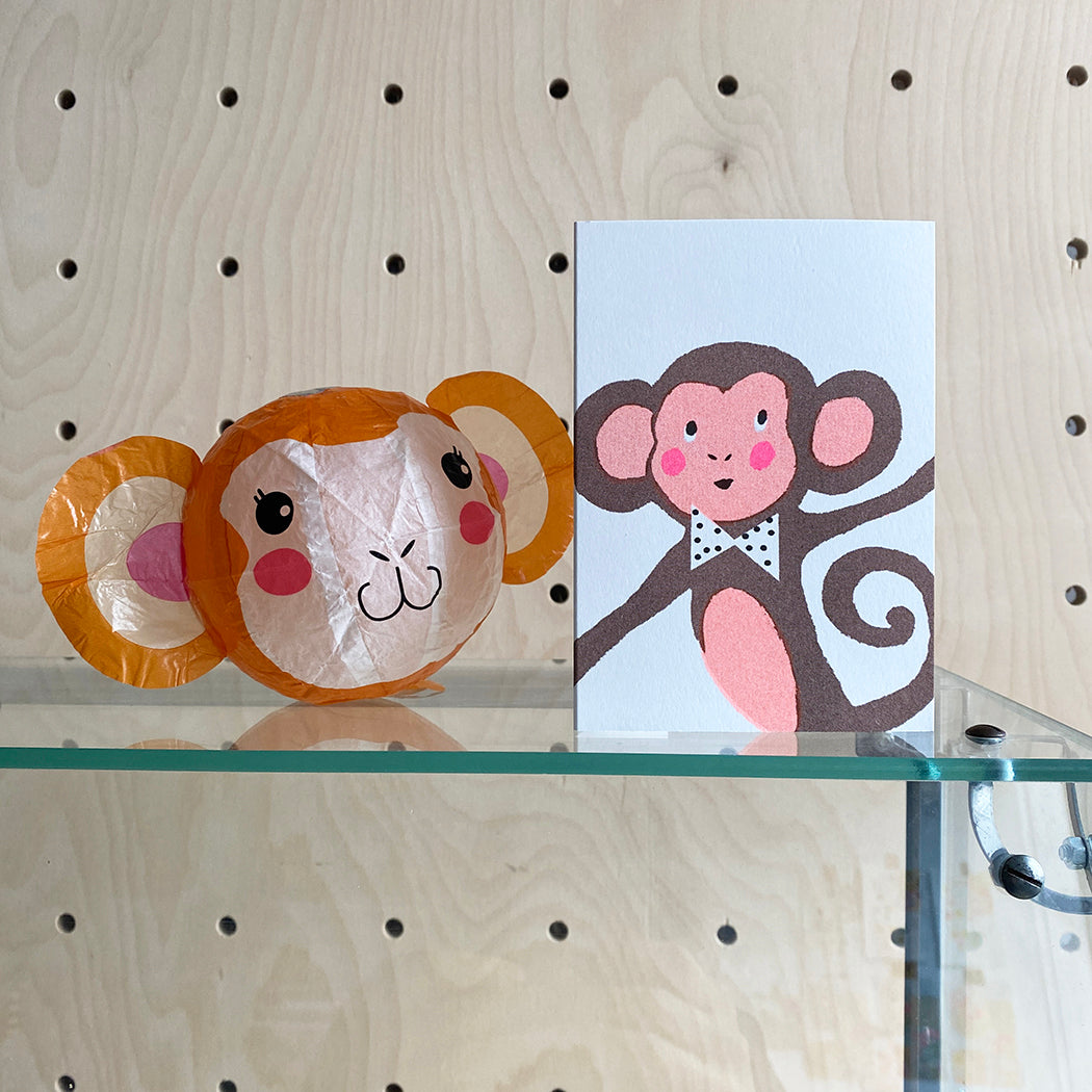 Paper Balloon Card - Monkey